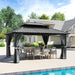 12x16 Grey Aluminum Gazebo With Weatherproof Roofing