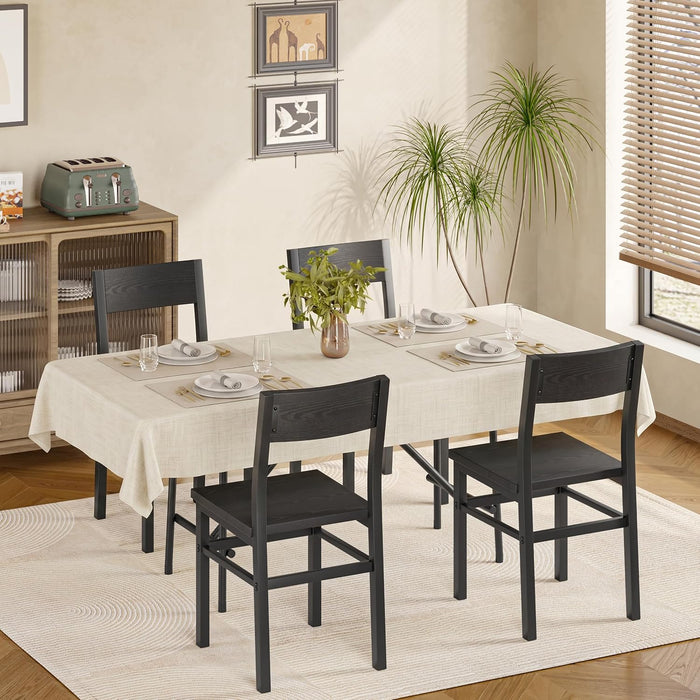 Black Dining Chairs Set of 4, Upgrade Farmhouse Kitchen Room Chair