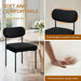 Dining Chairs Set of 6 Boucle Upholstered Kitchen Chairs with Curved Backrest Modern Dinner Chair with Metal Legs for Dining Room Living Room Vanity Black