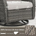 Outdoor Swivel Rocker Patio Chairs Set of 4 with Coffee Table - 5" Thick Cushion 7 Piece Furniture Set All Weather Comfortable Wicker Conversation Set for Porch Deck - Gray/Beige