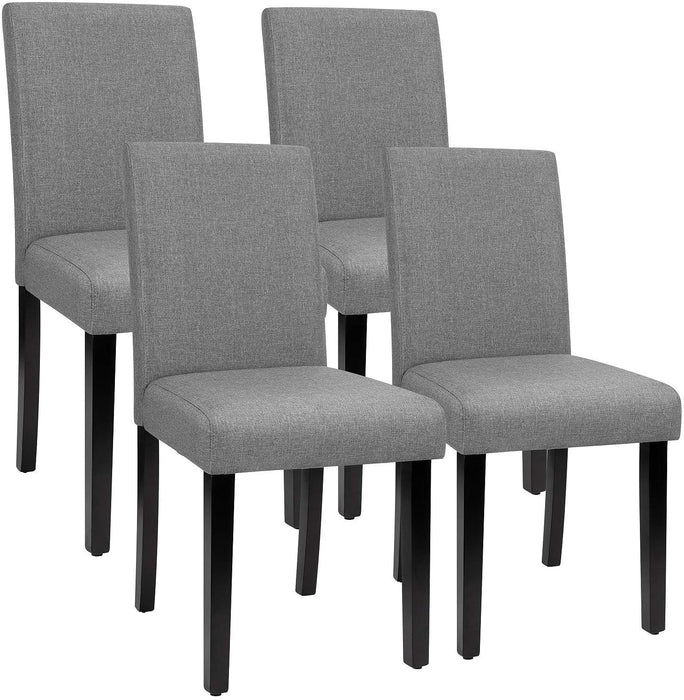 Dining Chairs Urban Style Fabric Parson Chairs Kitchen Living Room Armless Side Chair with Solid Wood Legs Set of 4 (Gray)