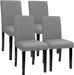 Dining Chairs Urban Style Fabric Parson Chairs Kitchen Living Room Armless Side Chair with Solid Wood Legs Set of 4 (Gray)