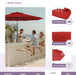 – the Lean 9 Ft Patio Umbrella with 10-Year-No-Fade Acrylast Acrylic Fabric, Auto-Tilt and 8 Reinforced Ribs for Deck, Pool, Garden, Hotel & Cafes – Regatta Red Canopy, Black Pole