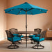 9FT 8Ribs Patio Umbrella with 32 Solar LED Lights, Outdoor Market Umbrella with Tilt & Crank, UV Protection & Fade Resistant Fabric, Easy Set-Up for Garden, Deck, Pool (Turquoise)