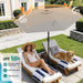 7.5FT Patio Umbrella Table Market Umbrella with 6 Sturdy Ribs, Button Tilt/Crank Heavy-Duty round Outdoor Umbrellas for Garden, Deck, Backyard,And Pool, Foggy Gray