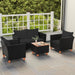 8 Piece Outdoor Conversation Set, Patio Cushioned Chairs (2, Black)