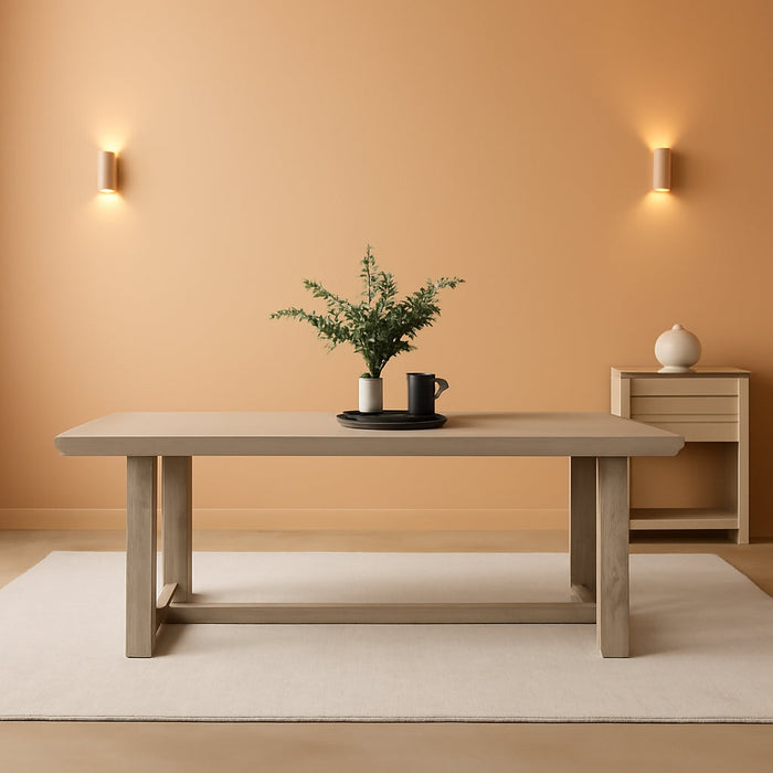 72 Inch Farmhouse Dining Table, Solid Wood Rustic Kitchen Table, Large Wooden Rectangular Dinner Table for Dining Room, Home Office, Living Room Furniture, Easy Assembly, Seashell Wirebrush