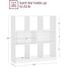 Bookcase, Bookshelf, Freestanding Storage Unit, 8 Open Compartments, Used Horizontally, Vertically, Upside Down, 11 X 35.4 X 39.4 Inches, for Living Room, Study, Office, White ULBC55WT