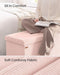 MAZIE Collection - Storage Ottoman Bench, Foldable Foot Rest, 15 X 43 X 15 Inches, End of Bed Bench, Storage Chest, Load 660 Lb, Living Room, Bedroom, Entryway, Jelly Pink ULSF604R01