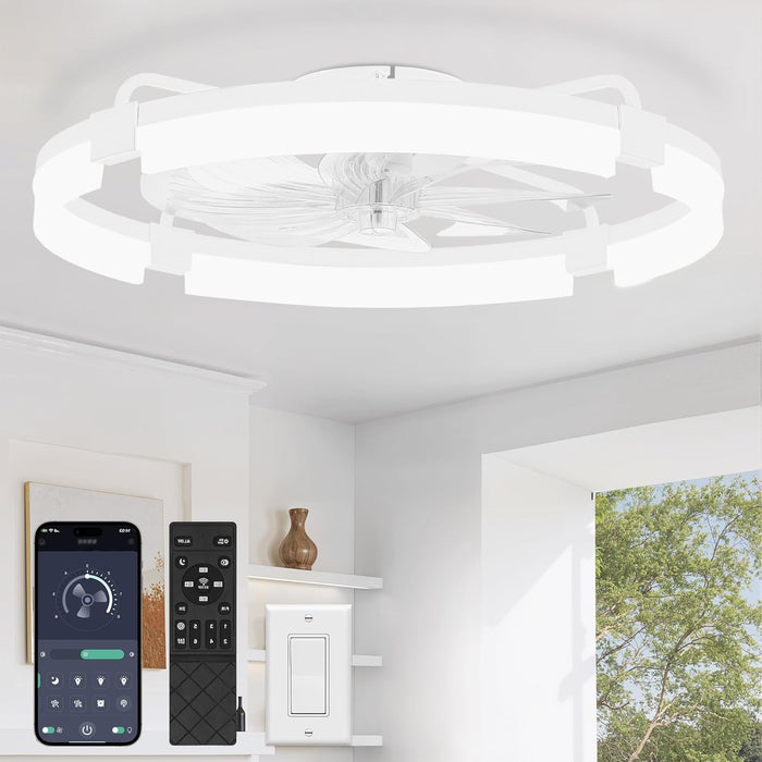 TwentyFourInch Ceiling Fan With Dimmable Lights Remote