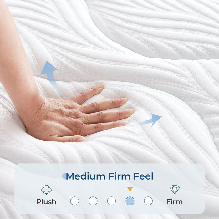 Twin XL Mattress, 12 Inch Hybrid Twin XL Size Mattress in a Box, Memory Foam and Individually Pocket Spring, Innerspring Mattress for Pressure Relief and Supportive, Medium Firm