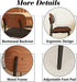 PU Leather Dining Chairs Set of 4 with Walnut Bentwood, Black
