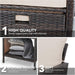 Balcony Furniture 5 Piece Patio Conversation Set, PE Wicker Rattan Outdoor Lounge Chairs with Soft Cushions 2 Ottoman&Glass Table for Porch, Lawn-Brown Wicker