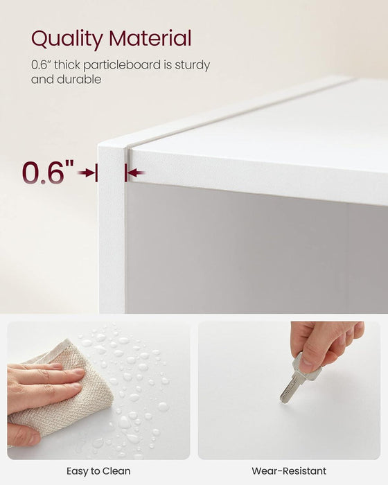 CUSTOS Collection - Bookshelf, 6-Tier Bookcase, Book Shelf, Open Storage Shelf, 9.4 X 23.6 X 63.3 Inches, for Living Room, Home Office, Dinning Room, Cloud White ULBC166T14