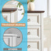 48" H Tall Dresser for Bedroom, Farmhouse 5 Drawer Dressers, Wood Chest of Drawers with 1.2" Thickened Top, Antique White