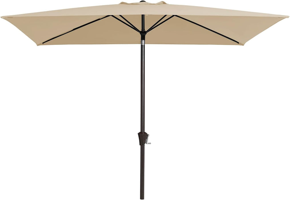 6.5X10Ft Olefin Rectangular Patio Umbrella, Beige