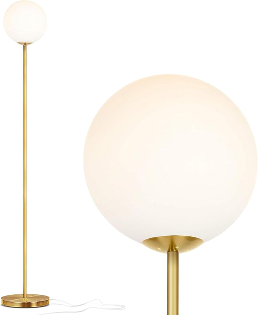 Brass Gold LED Floorstanding Luminaire Frosted Globe
