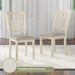 Set of 8 Farmhouse Dining Chairs with Upholstered Seats, Cream