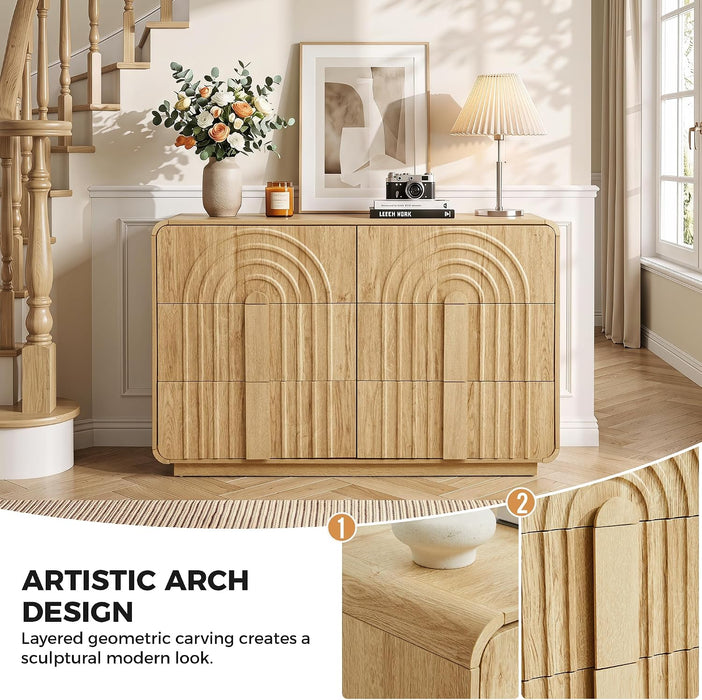 3-Piece Dresser Bedroom Set, 6 Drawer Dresser & 2 Drawer Nightstands