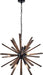 9-Light Sputnik Pendant Light Black, Farmhouse Wood Chandelier for Dining Room Industrial Hanging Light Fixture Ceiling for Bedroom Entryway Kitchen Foyer Living Room