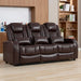 57" RV Recliner Loveseat - Brown PU Leather