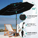 9Ft 3-Tier Patio Umbrellas, Outdoor Umbrella with 8 Sturdy Ribs UV Protection Windproof, Market Table Umbrella W/Push Button Tilt & Crank for Pool, Porch, Deck, Garden(Black)