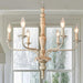 6 Light Farmhouse French White Distressed Chandelier