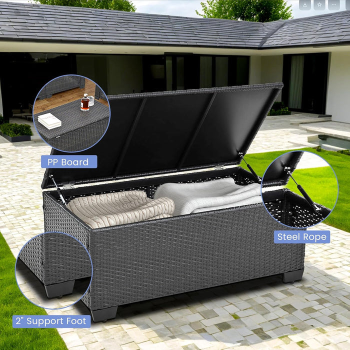 10 Pieces Patio Furniture Sets Outdoor,Manual Weaving Wicker Rattan Sectional Sofa Patio Conversation Sets with Cushions & Coffee Table with Hidden Storage for Outside, Balcony, Porch