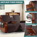 Waterproof Loveseat Recliner Cover with Console Non-Slip Reclining Couch Covers Split Sofa Slipcovers with Elastic Straps for Kids, Dogs, Pets (Chocolate, 2 Seater)