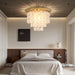 Capiz Shell Chandelier AntiqueGold Finish Flush Mount