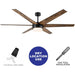 70 In. Indoor Antique Woodgrain/Black Ceiling Fan Integrated LED Light Kit with Remote Control