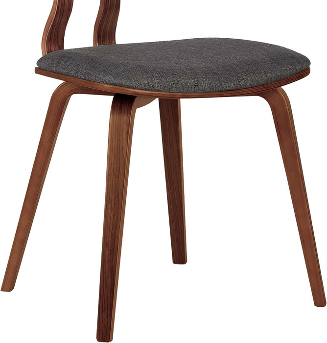 Jaguar Dining Chair in Charcoal Fabric and Walnut Wood Finish,Charcoal/Walnut Finish 20D X 18W X 29H In