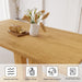 Modern Dining Table, 46'' Oak Table | Rectangular Kitchen Table with Oak Finish, Compact Dining Room Table for 4, Sturdy Construction for Home, Apartment