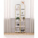 Corner Shelf Stand, Corner Bookshelf, Storage Standing Shelf Unit with Metal Frame, Plant Stand, Corner Bookcase for Living Room, Home Office, Bedroom, 6-Tier White Gold CS06003A