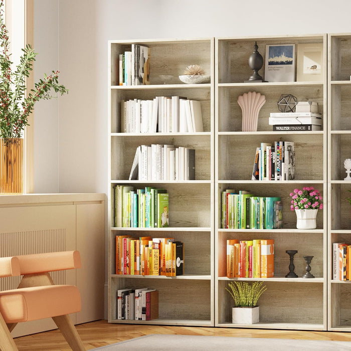 Bookshelves and Bookcases Floor Standing 6 Tier Display Storage Shelves 70In Tall Bookcase Home Decor Furniture for Home Office, Living Room, Bed Room