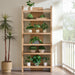 72" Bookcase Open Display Storage Organizer, Modern Bookshelf，Natural