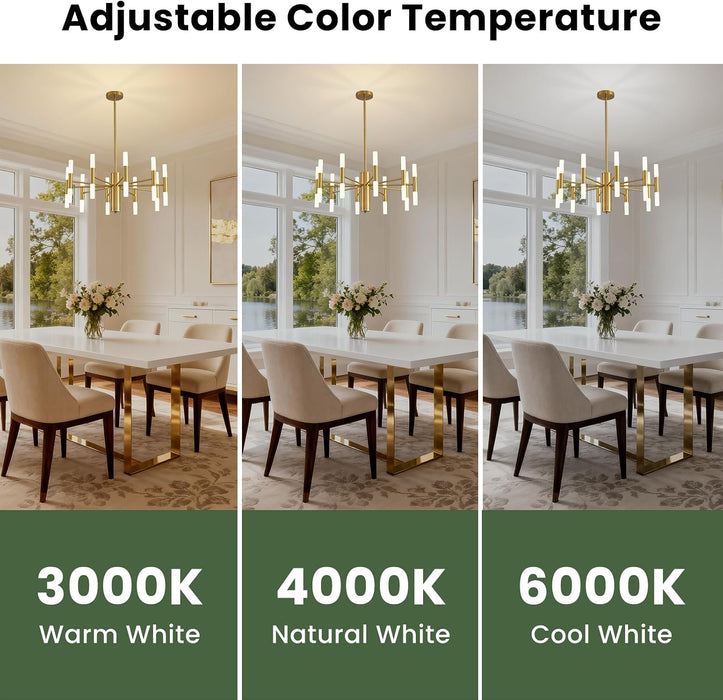 Modern Gold Chandelier 20-Light, Large Luxury round Candle Chandeliers with Acrylic Shades, 26.7" Dining Room Light Fixture for High Ceilings, Living Room, Foyer, Entryway, G9 Base