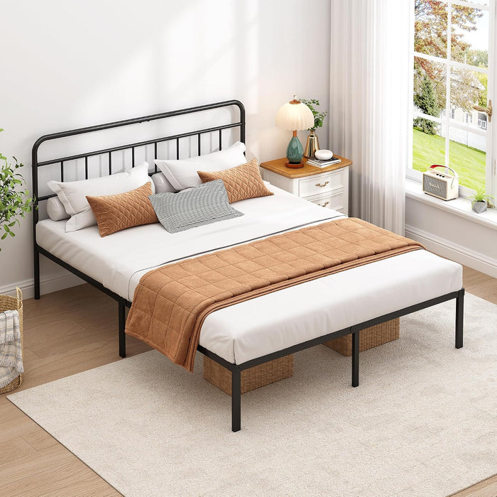 Full Bed Frame with Classin Headboard, Black