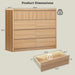 Oak Fluted 8 Drawer Dresser for Bedroom, Curved Edge, 50" Wide