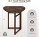 31.5" Folding Dining Table for 2-3, Drop Leaf Kitchen Table with Triangular Top & Solid Rubber Wood Frame, Space-Saving Dinner Table for Dinette, Small Space, Restaurant, Walnut