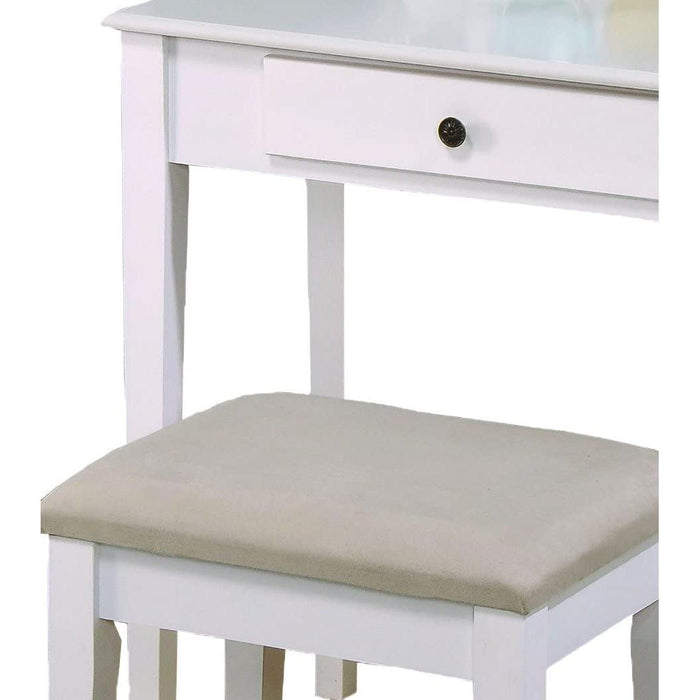 White Vanity Table and Stool Set