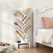 6 Tier Tree Bookshelf, Tall Bookcase with Drawer, Freestanding Book Shelf, Display Floor Standing Storage Shelf, Book Organizer Shelves for Home Office, Living Room, Bedroom, White