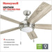 Ceiling Fans Ventnor, 52 Inch Modern Farmhouse Indoor LED Ceiling Fan with Light, Pull Chain, Three Mounting Options, Dual Finish Blades, Reversible Motor - 50606-01 (Brushed Nickel)