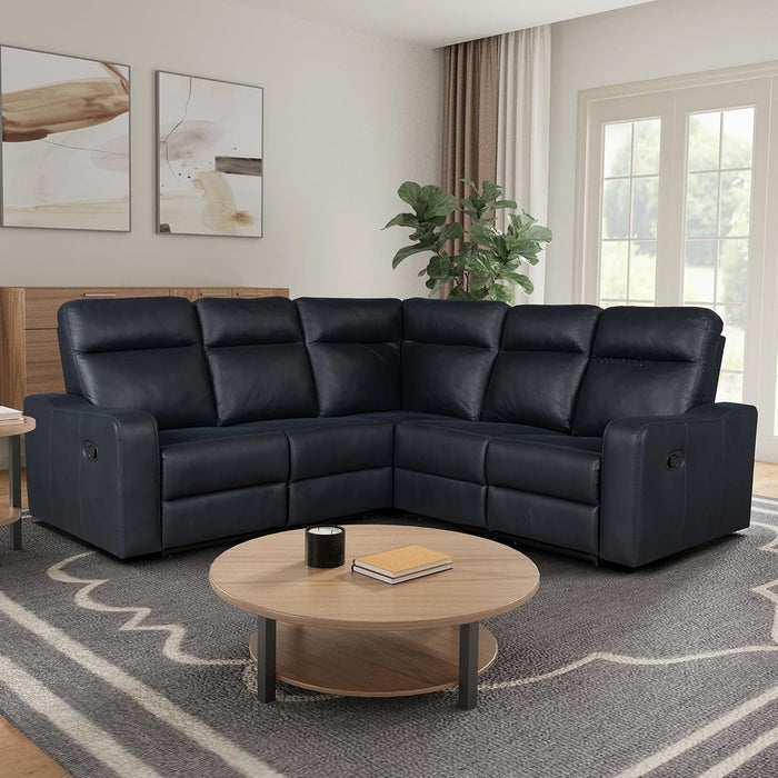 L-Shaped Reclining Sectional Sofa with Linen Upholstery