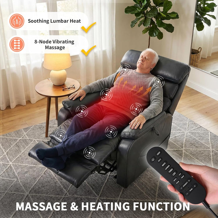 Dual Motor Power Lift Recliner Chair for Elderly with Heat & Massage