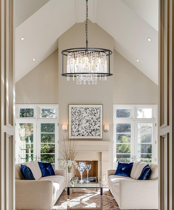 Black Modern Chandelier 23.6 Inch Dimmable Farmhouse