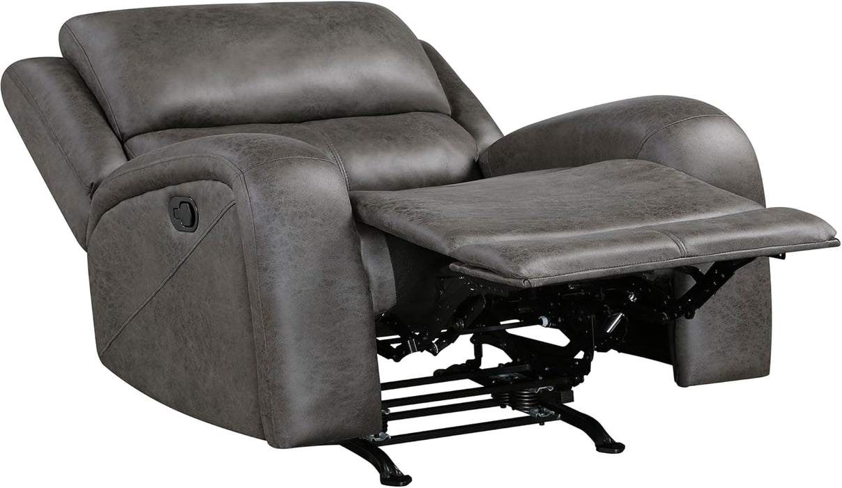 Rocker Recliner Chair, Reclining Rocking Chair, Home Theater Reclining Seat, Manual Recliner Seat for Living Room, Nursery, Bedroom, Office, Apartment, Grey