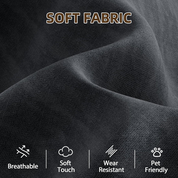 83-Inch Velvet-Black Pull-Out Sleeper Sofa With Storage