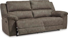Laresview Contemporary Faux Leather Manual 2 Seat Reclining Sofa, Gray