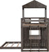 Antique Gray TwinOverFull BunkBedWithRoofAndGuardrails